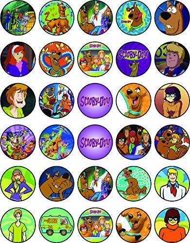30x Wafer Paper Scooby Doo Edible Cupcake Topper