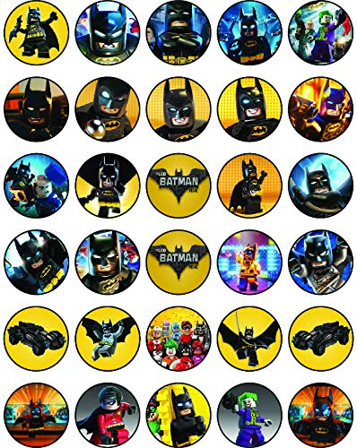 30x Wafer Paper Batman Edible Cupcake Topper