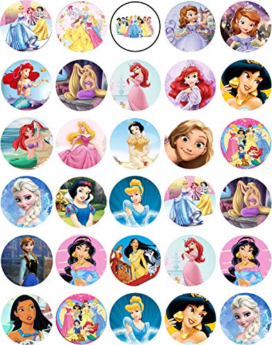 30x Wafer Paper princess Edible Cupcake Topper