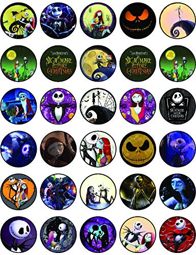 30x Wafer Paper The Night Before Crismass Edible Cupcake Topper