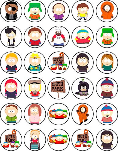 30x Wafer Paper South Park Edible Cupcake Topper