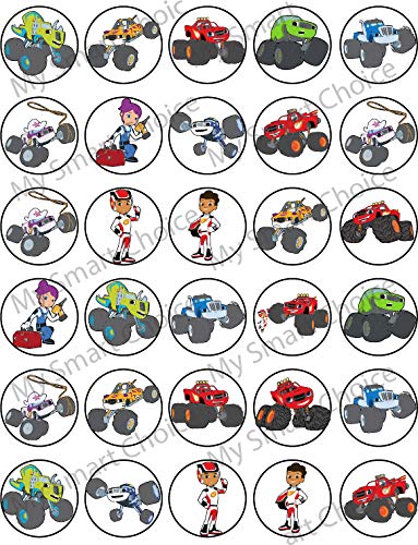 30x Wafer Paper Blaze The Monster Edible Cupcake Topper