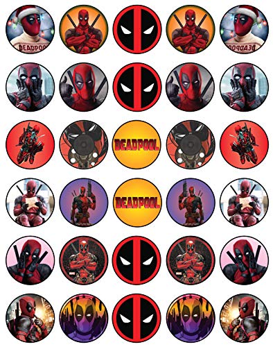 30x sugar Paper Deadpool Edible Cupcake Topper