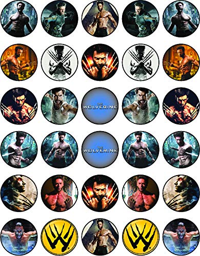 30x Wafer Paper Wolverine Edible Cupcake Topper
