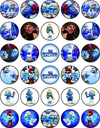30x Wafer Paper The Smurf Edible Cupcake Topper