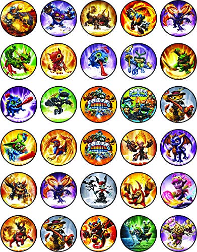 30x Wafer Paper Skylanders Edible Cupcake Topper