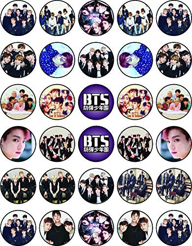 30x Wafer Paper Bts Edible Cupcake Topper