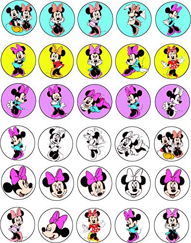 30x Wafer Paper Minne mouse Edible Cupcake Topper