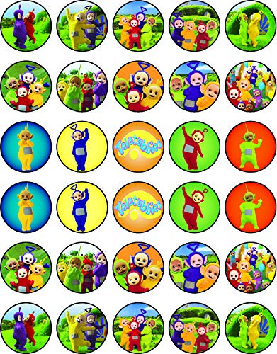 30x Wafer Paper Teletubbies Edible Cupcake Topper