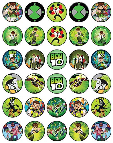 30x Wafer Paper ben 10 Edible Cupcake Topper