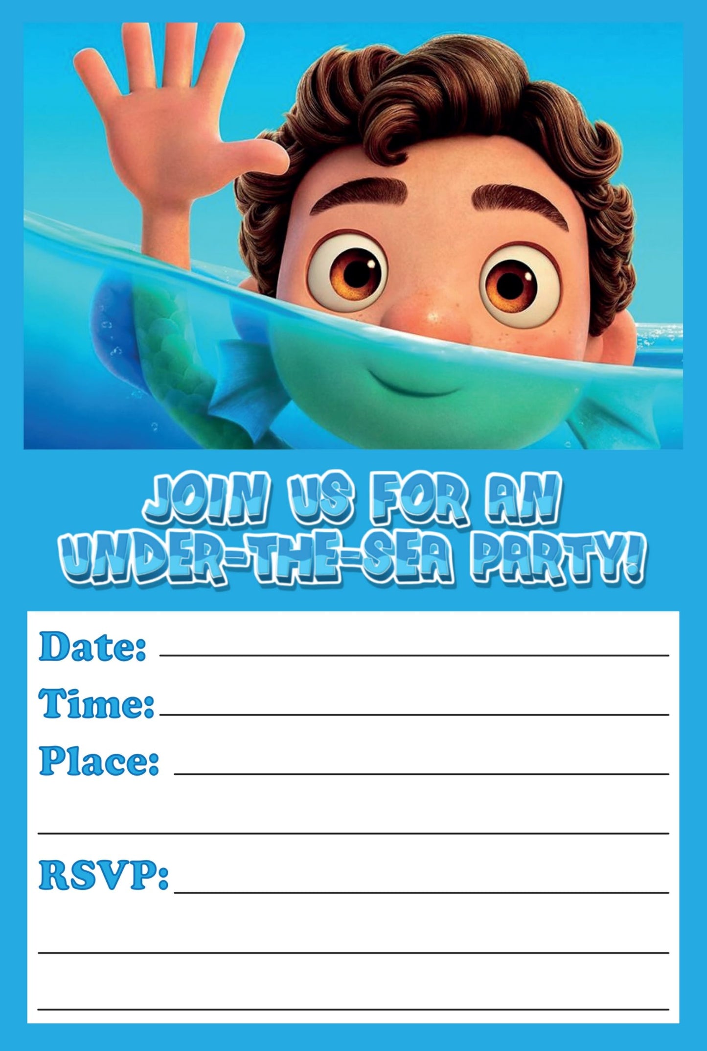 Set of 20 Luca Birthday Invitation Cards & Envelopes