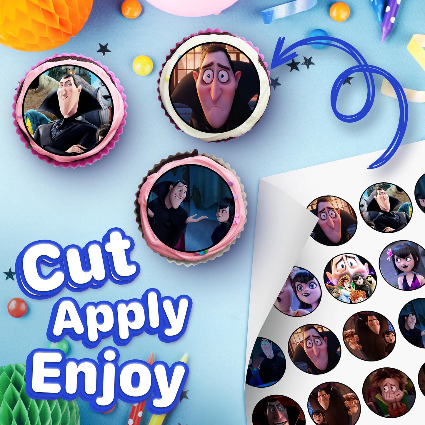 30x Wafer Paper Hotel Transylvania Edible Cupcake Topper