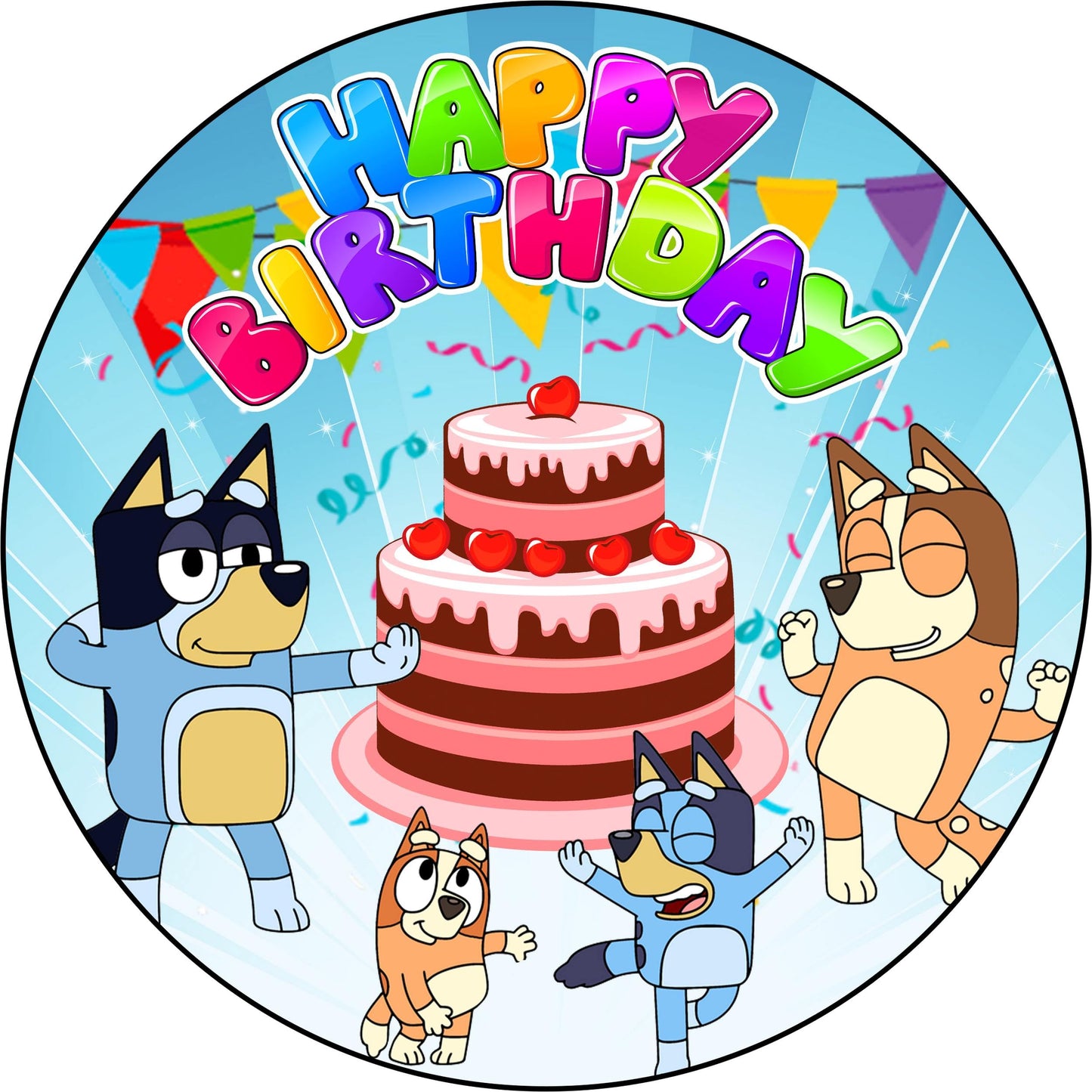 7.5 Inch Edible Cake Toppers Bluey