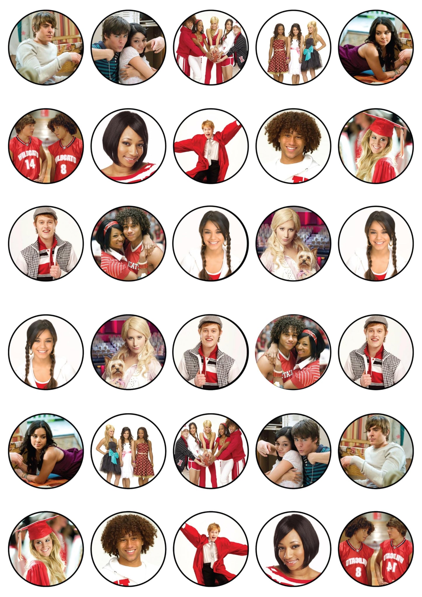 30x Wafer Paper High School Music Edible Cupcake Topper