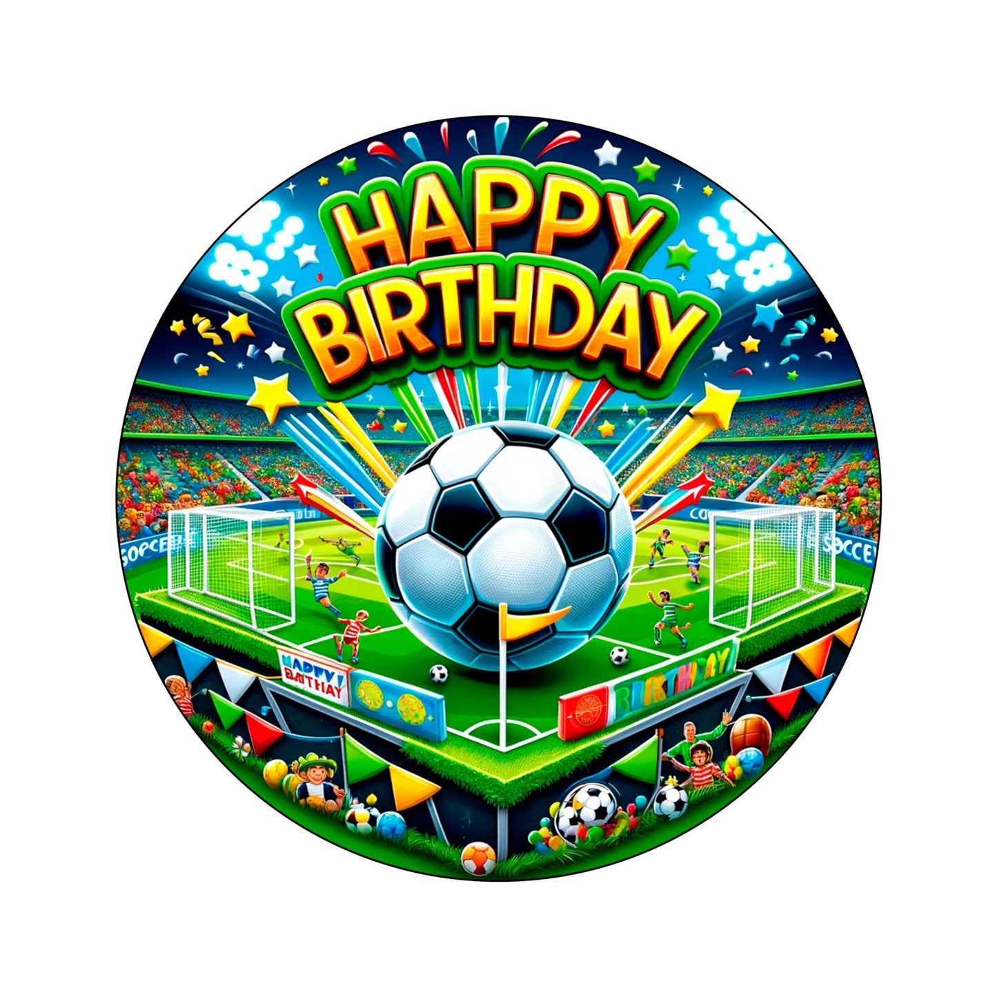 7.5 Inch Edible Cake Toppers Soccer