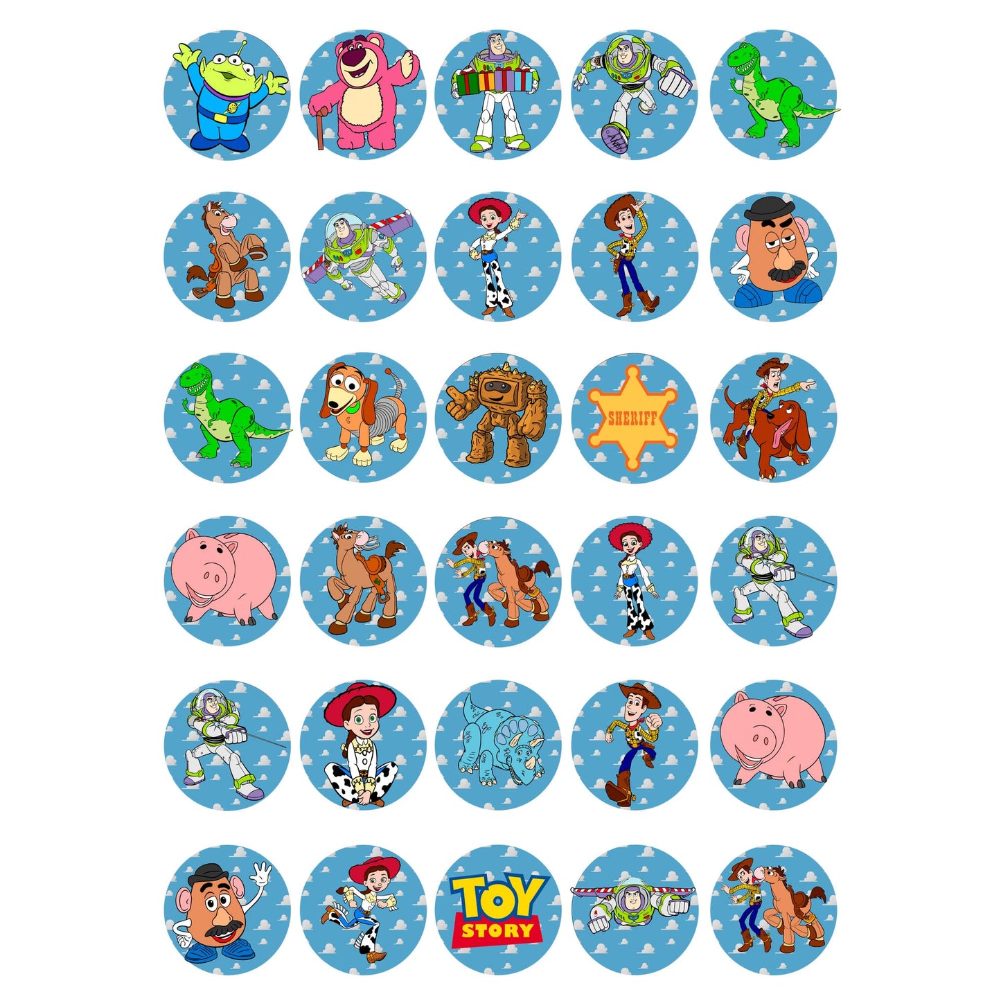 30x sugar Paper Toy Story Edible Cupcake Topper