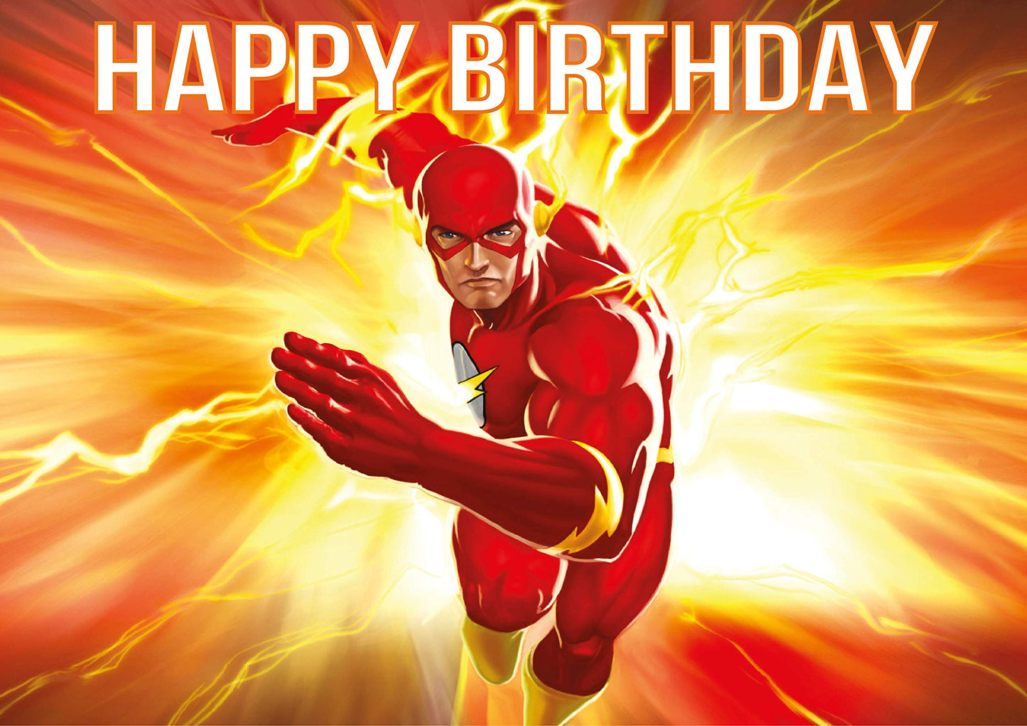 8.3 x 11.7 Inch Edible Square Cake Toppers The Flash