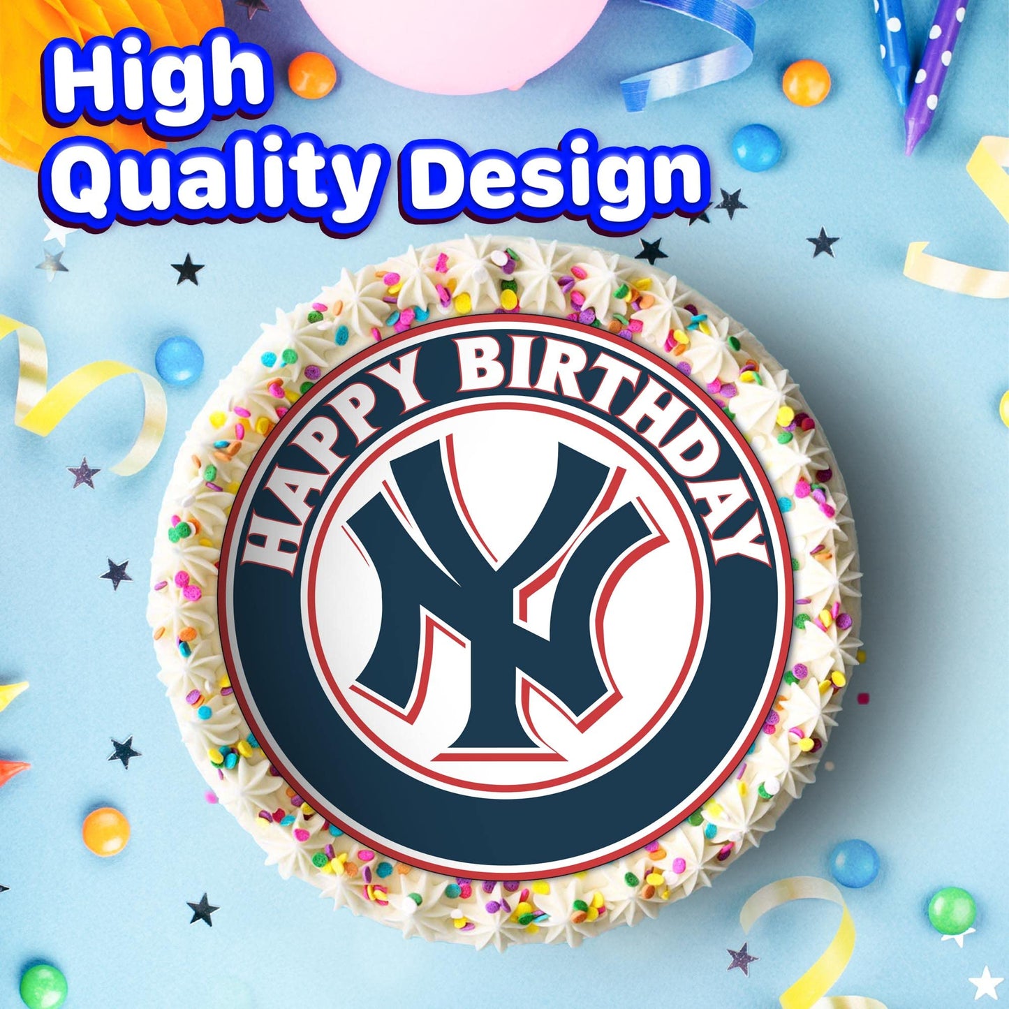 7.5 Inch Edible Cake Toppers New York Yankees