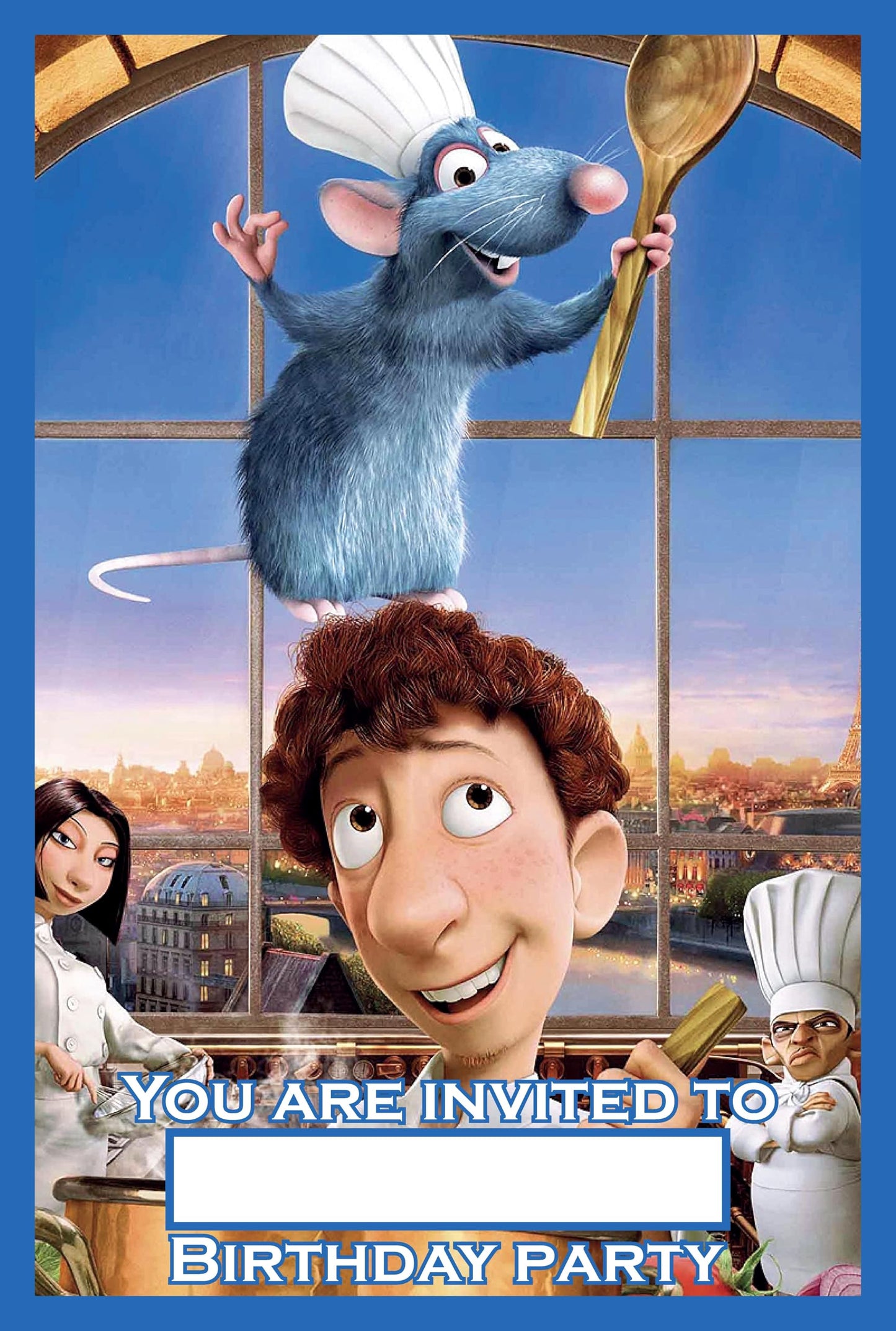 Set of 20 Ratatouille Birthday Invitation Cards & Envelopes