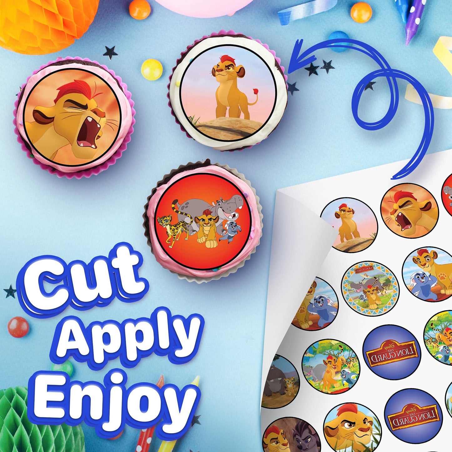 30x Wafer Paper Lion Guard Edible Cupcake Topper