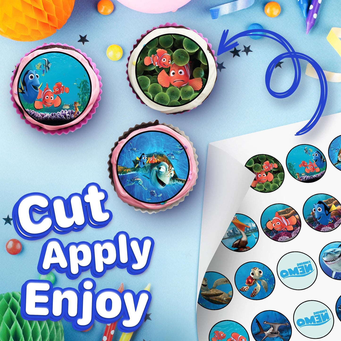 30x Wafer Paper Finding Nemo Edible Cupcake Topper