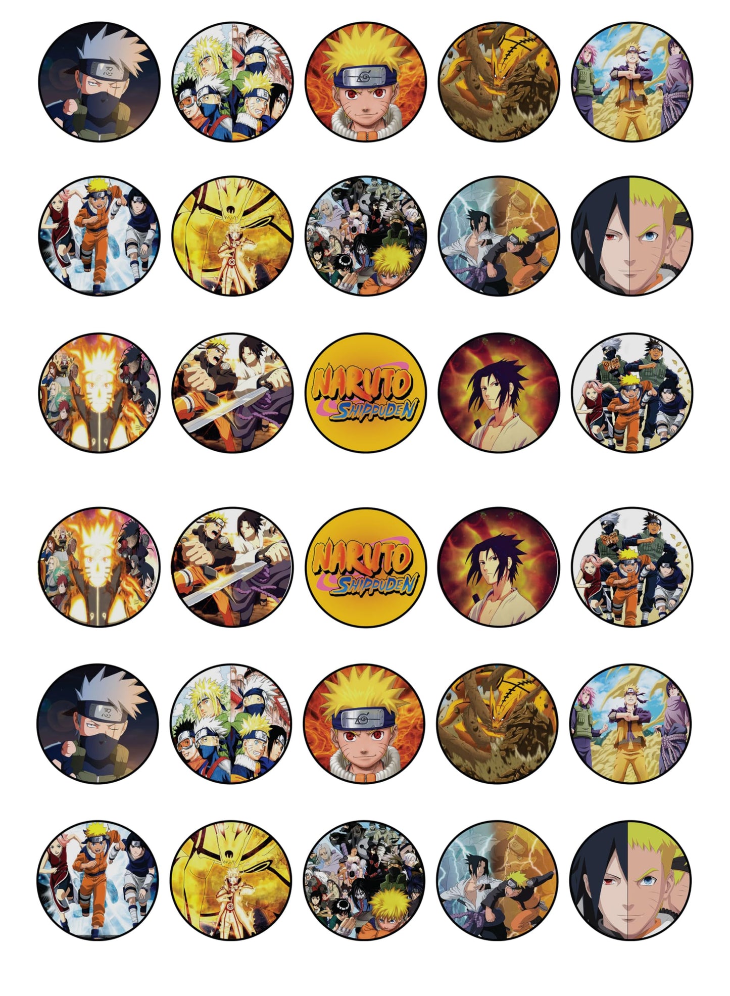 30x sugar Paper Naruto Edible Cupcake Topper