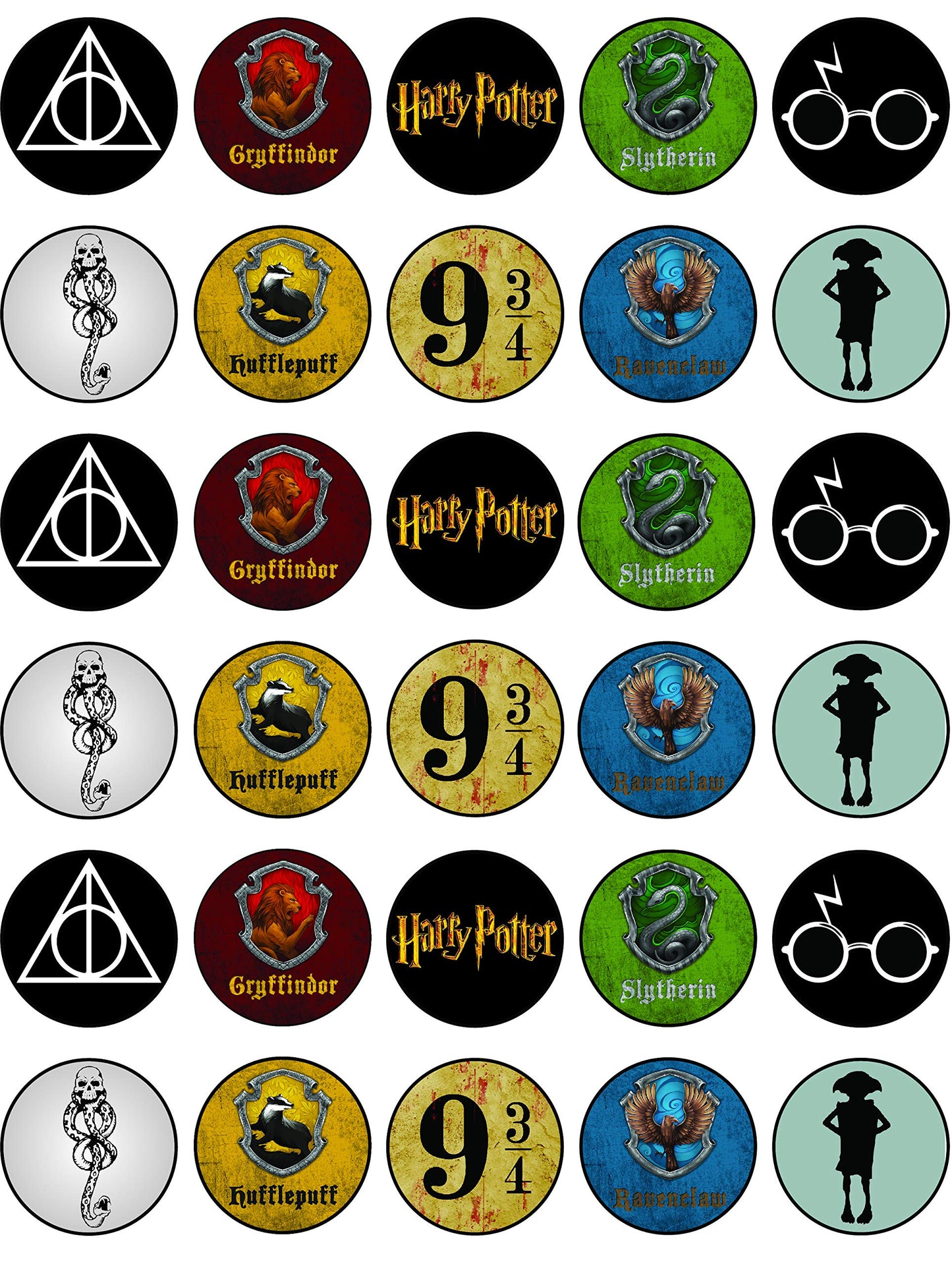 30x Wafer Paper Harry Potter Edible Cupcake Topper