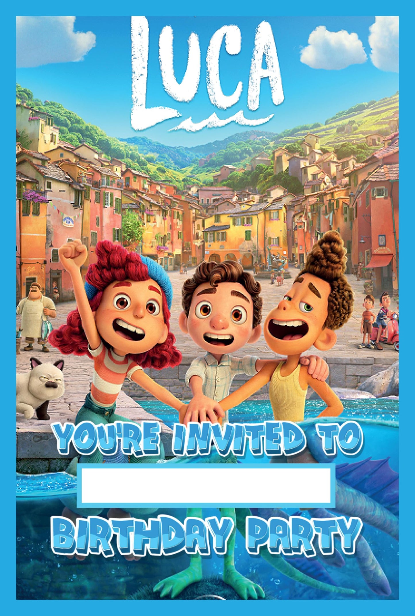 Set of 20 Luca Birthday Invitation Cards & Envelopes