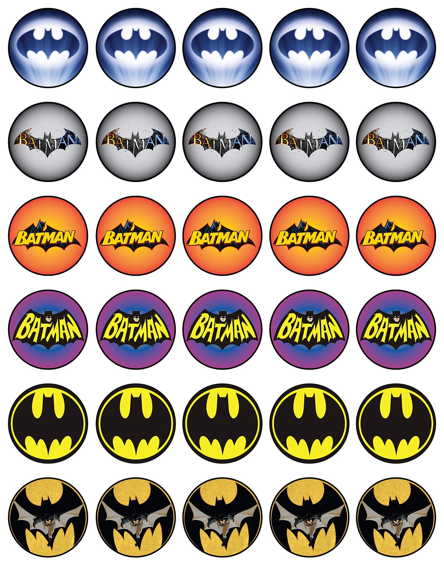 30x Wafer Paper Batman Edible Cupcake Topper