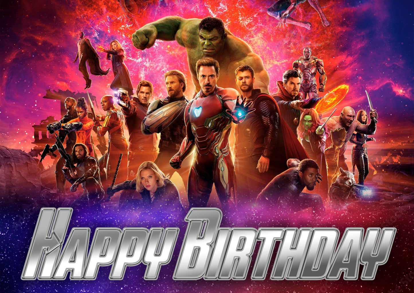 8.3 x 11.7 Inch Edible Square Cake Toppers Avengers