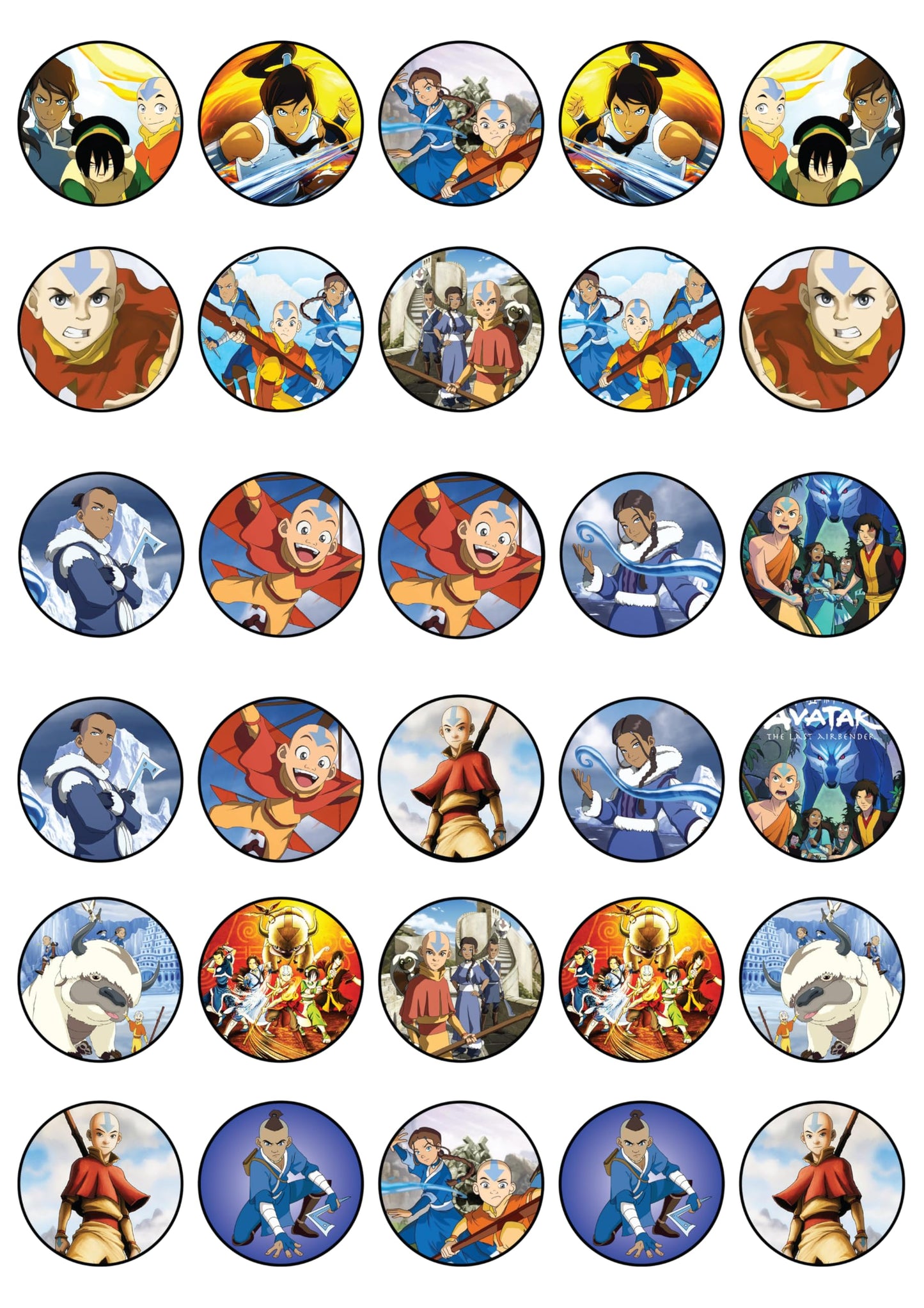 30x Wafer Paper Avatar Edible Cupcake Topper