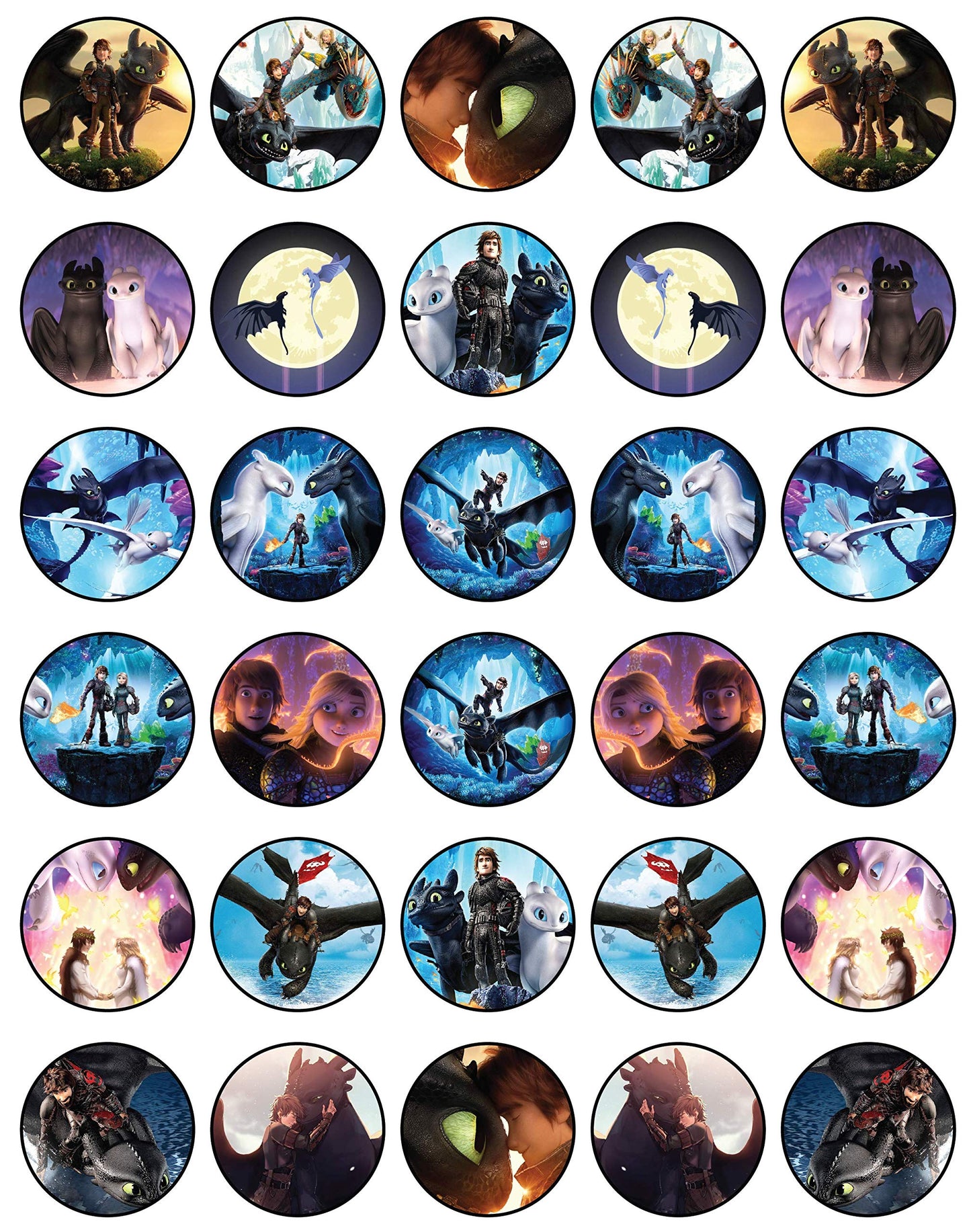 30x Wafer Paper How To Train Edible Cupcake Topper