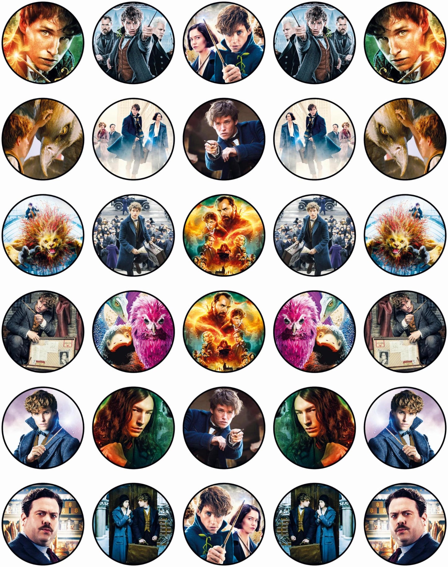 30x Wafer Paper Harry Potter Edible Cupcake Topper