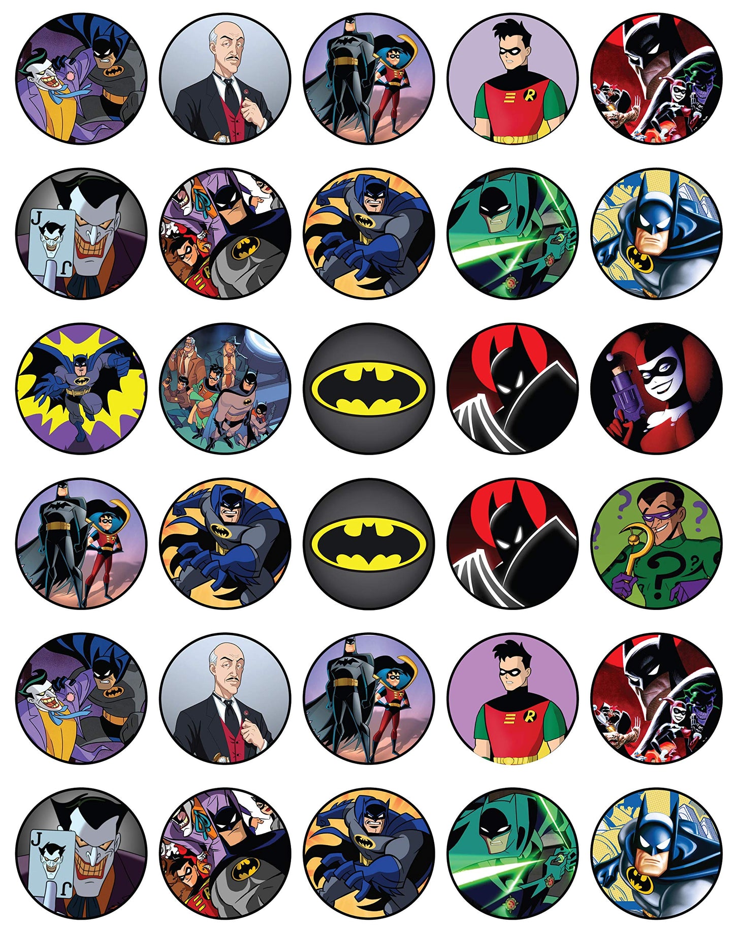 30x Wafer Paper Batman Edible Cupcake Topper