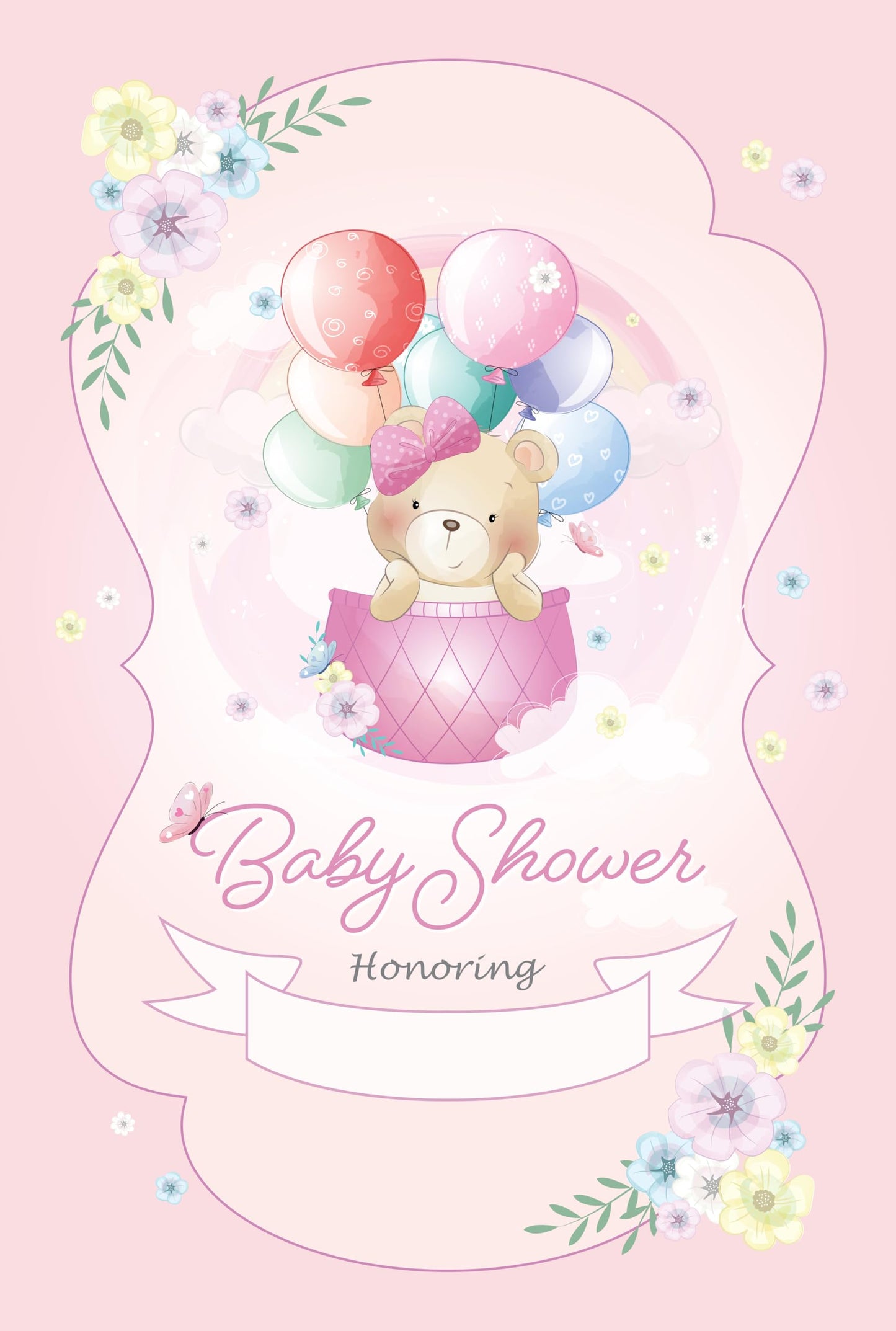 Set of 20 Baby Shower Girl Birthday Invitation Cards & Envelopes