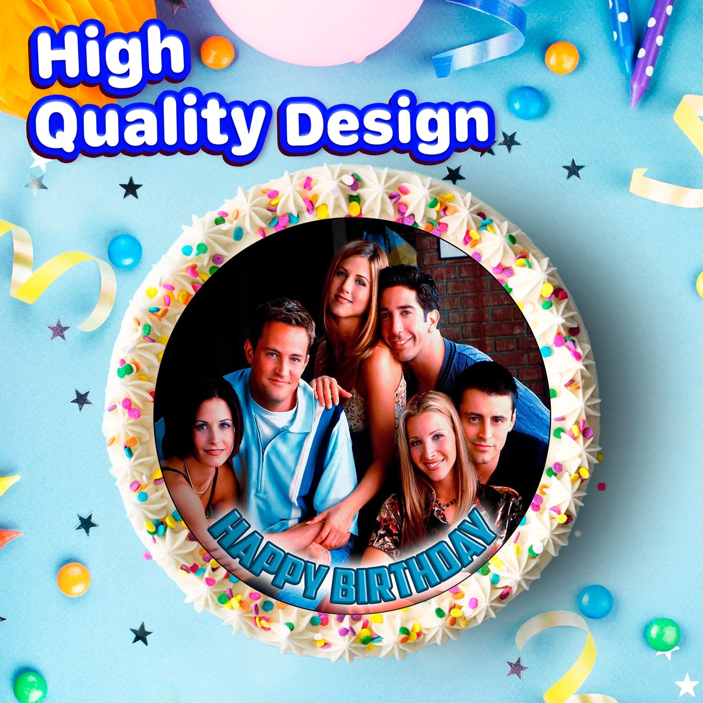 7.5 Inch Edible Cake Toppers Friends