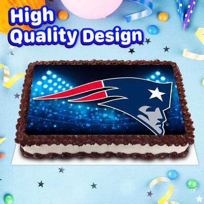 8.3 x 11.7 Inch Edible Square Cake Toppers New England Patriots