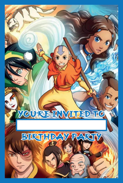 Set of 20 Avatar Birthday Invitation Cards & Envelopes