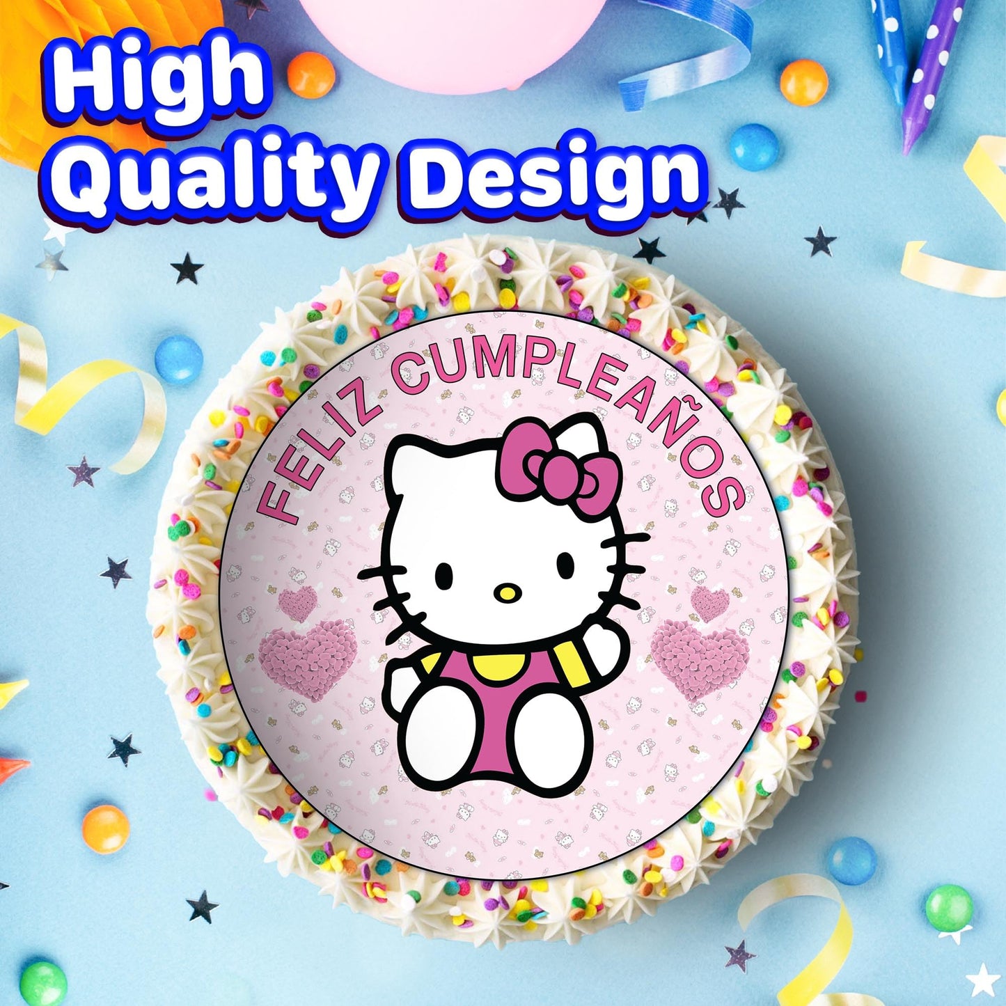7.5 Inch Edible Cake Toppers Hello Kiity