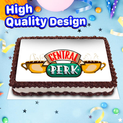 8.3 x 11.7 Inch Edible Square Cake Toppers Coffe