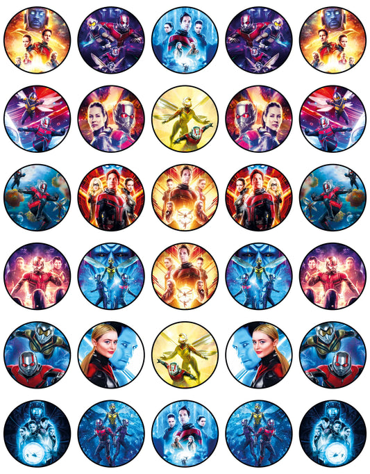 30x Wafer Paper Antman Edible Cupcake Topper