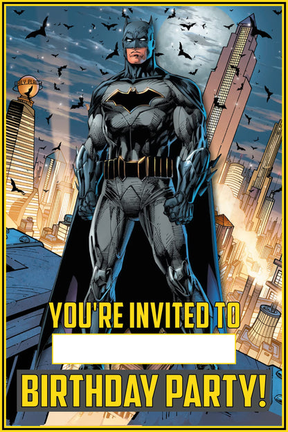 Set of 20 Batman Birthday Invitation Cards & Envelopes