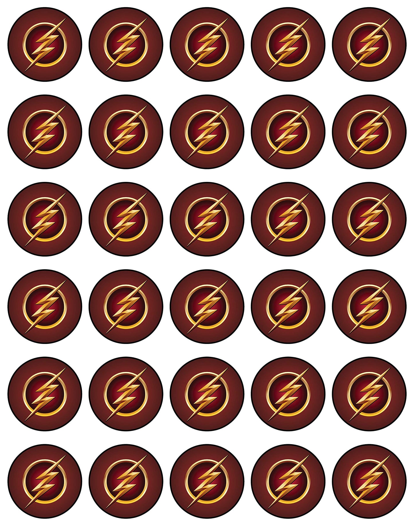30x Wafer Paper The  Flash Edible Cupcake Topper