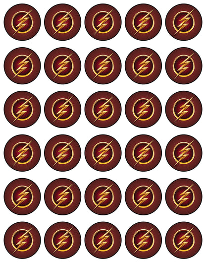 30x Wafer Paper The  Flash Edible Cupcake Topper